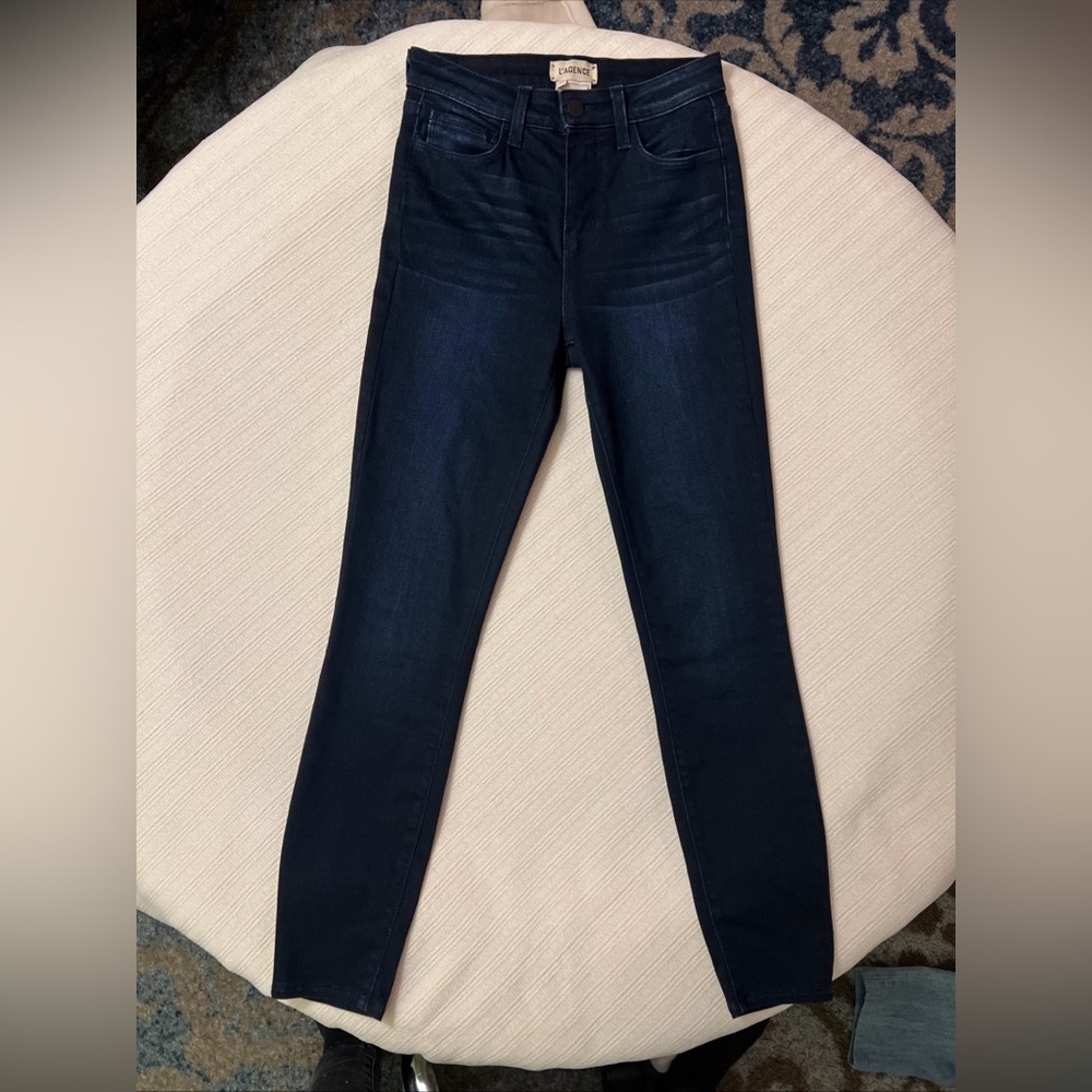 L’Agence Margot High Rise Skinny Jeans Marino Blue 24